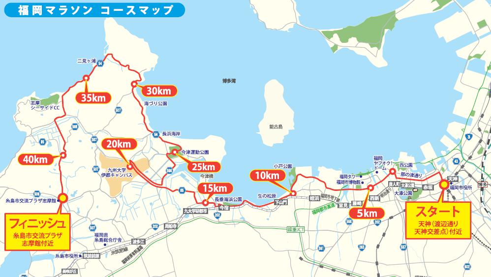 福岡マラソン2017 コースマップ