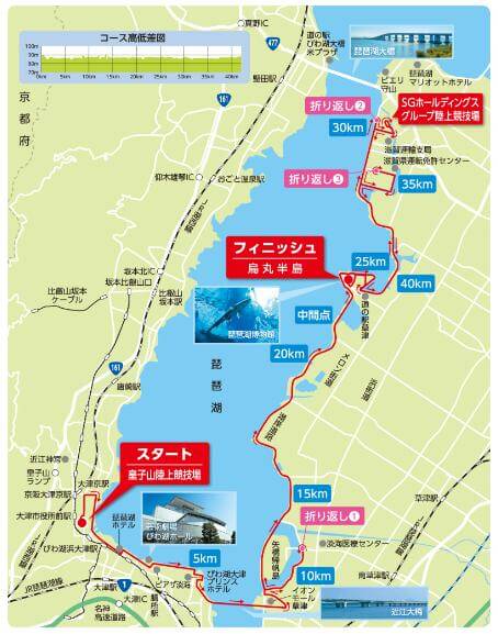 びわ湖マラソン　コースマップ